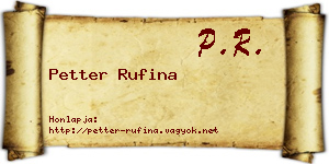 Petter Rufina névjegykártya